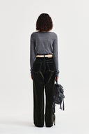 ESSENTIAL BOAT NECK KNIT TOP IN GRAY image 7