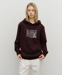 DOODLE CLASSIC BEAR HOODIE IN BURGUNDY image 6