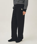W BASIC FOLD-OVER SWEAT PANTS IN BLACK image 11