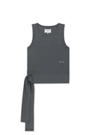 HEM TIE DETAIL SLEEVELESS TOP IN CHARCOAL GREY image 1