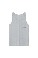 SMALL LOGO PINTUCK SLEEVELESS TOP FOR MEN IN GRAY image 1