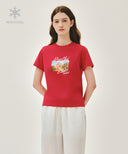 W AEROCOOL RESORT GRAPHIC TEE IN RED image 11