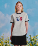 [MARITHE_DISNEY] MICKEY_FRENCH RINGER TEE IN LIGHT HEATHER GREY image 11