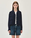 W CROP SHEER JACKET IN NAVY image 14