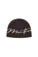 MATIN LOGO SCRIPT BEANIE IN BROWN image 5