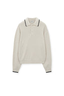BACK LOGO COLLAR KNIT TOP FOR MEN IN IVORY image 2