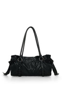 SHIRRING TIE BUCKLE SHOULDER BAG IN BLACK image 9
