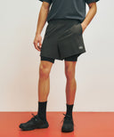 MARITHE SPORT M DOUBLE-LAYER SHORTS IN CHARCOAL GREY