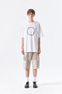 PATCHWORK CARGO BERMUDA PANTS FOR MEN IN BEIGE image 7