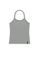 LABEL DETAIL HALTER TANK TOP IN GRAY image 1