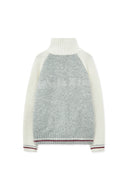 HIGH NECK RAGLAN KNIT ZIP UP FOR MEN IN IVORY image 2