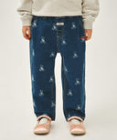 KIDS BEAR PRINTED DENIM PANTS IN DARK BLUE image 13