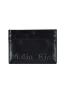 EMBOSSED LOGO CARD WALLET IN BLACK image 1