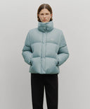 W WIDE COLLAR DOWN JACKET IN ASH BLUE image 17
