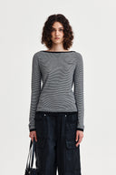 ESSENTIAL BOAT NECK KNIT TOP IN BLACK image 10