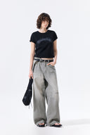 MATIN KIM ARCH LOGO CROP TOP IN BLACK image 9