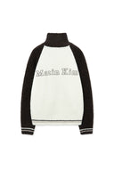 HIGH NECK RAGLAN KNIT ZIP UP FOR WOMEN IN DARK BROWN image 2