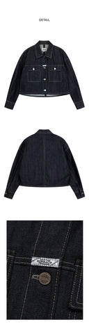 W BOSSA SELVAGE DENIM JACKET IN DARK BLUE