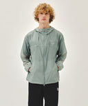 HOODED PACKABLE NYLON JACKET IN MINT GREY image 15