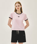 W CLASSIC LOGO RINGER TEE IN LIGHT PINK image 11