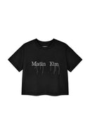 LOGO THREAD POINT CROP TOP IN BLACK image 12