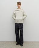 CLASSIC LOGO HALF ZIPUP SWEATSHIRT IN OATMEAL image 5