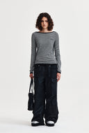 ESSENTIAL BOAT NECK KNIT TOP IN BLACK image 19