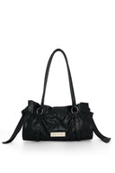 SHIRRING TIE BUCKLE SHOULDER BAG IN BLACK image 1