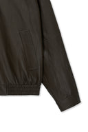 SMALL LOGO FAUX LEATHER ZIP UP JUMPER IN BROWN image 16