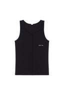 SMALL LOGO PINTUCK SLEEVELESS TOP FOR MEN IN BLACK image 1