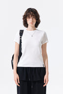 LABEL DETAIL SLIM FIT TOP IN IVORY image 5
