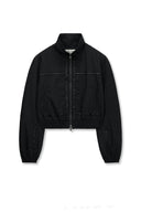 CROPPED EMBROIDERY BACK LOGO JUMPER IN STRONG BLACK image 1