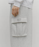 CLASSIC LOGO ONE TUCK CARGO SWEAT PANTS IN LIGHT HEATHER GREY image 2