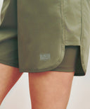 MARITHE SPORT W DOUBLE-LAYER SHORTS IN OLIVE