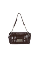 GLOSSY QUILTING MEDIUM CHAIN BAG IN DARK BROWN image 5