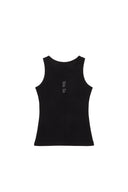 PINTUCK SLEEVELESS TOP IN BLACK