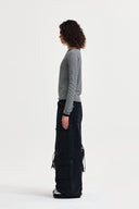 ESSENTIAL BOAT NECK KNIT TOP IN BLACK image 6