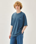 OUTLINE CLASSIC LOGO OVERSIZED DYEING TEE IN LIGHT BLUE