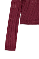DIAGONAL TEXTURE KNIT TOP IN BURGUNDY image 14