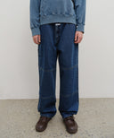 M DOUBLE KNEE CARPENTER DENIM PANTS IN DARK BLUE image 14