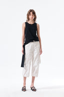 HEM TIE DETAIL SLEEVELESS TOP IN BLACK image 9