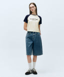 W LONG BERMUDA DENIM PANTS IN LIGHT BLUE image 3