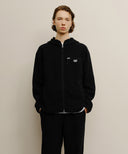 MARITHÉ SPORT FLEECE HOOD ZIP-UP JACKET IN BLACK image 14