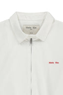 SMALL LOGO COTTON ZIP UP JUMPER IN WHITE image 4