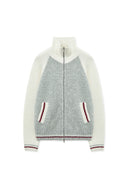 HIGH NECK RAGLAN KNIT ZIP UP FOR WOMEN IN IVORY image 10
