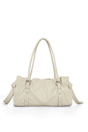 SHIRRING TIE BUCKLE SHOULDER BAG IN BEIGE image 9