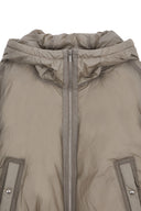 BACK LOGO HOODY SHORT DOWN JUMPER IN BEIGE image 4