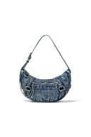 MATIN WASHED DENIM MINI HOBO BAG IN BLUE image 5