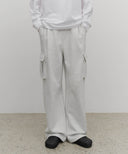 CLASSIC LOGO ONE TUCK CARGO SWEAT PANTS IN LIGHT HEATHER GREY image 1