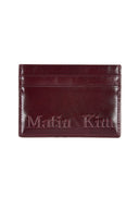 EMBOSSED LOGO CARD WALLET IN BURGUNDY image 1